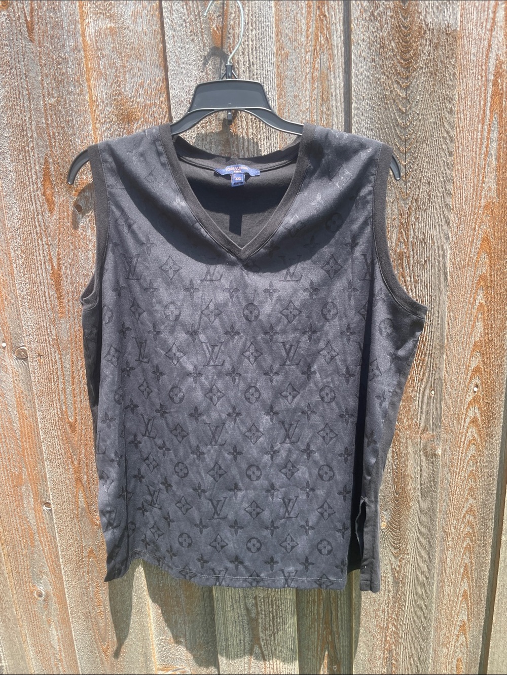 Louis Vuitton Black Monogram V-Neck Sleeveless Tank